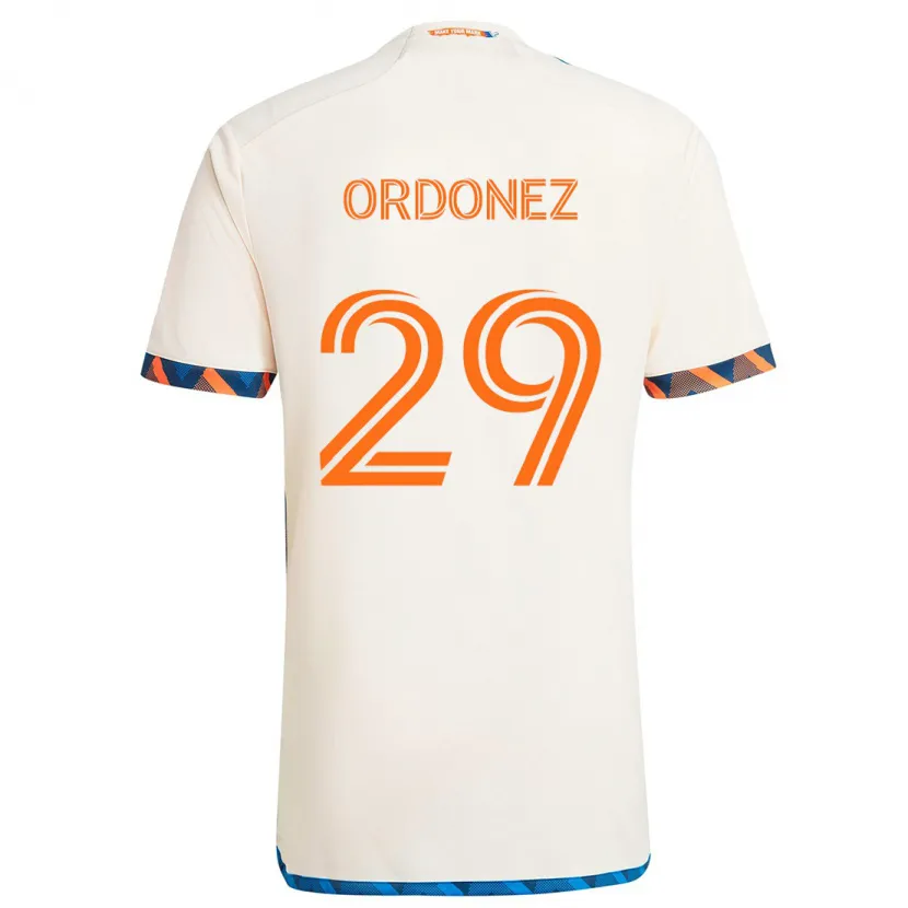 Danxen Kinderen Arquímides Ordóñez #29 Wit Oranje Uitshirt Uittenue 2024/25 T-Shirt