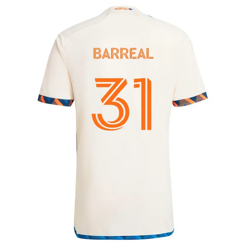 Danxen Kinderen Álvaro Barreal #31 Wit Oranje Uitshirt Uittenue 2024/25 T-Shirt