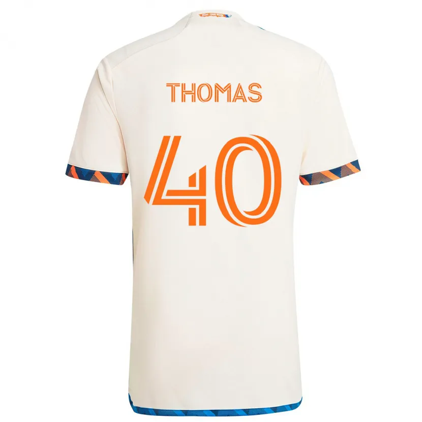 Danxen Kinderen Kai Thomas #40 Wit Oranje Uitshirt Uittenue 2024/25 T-Shirt