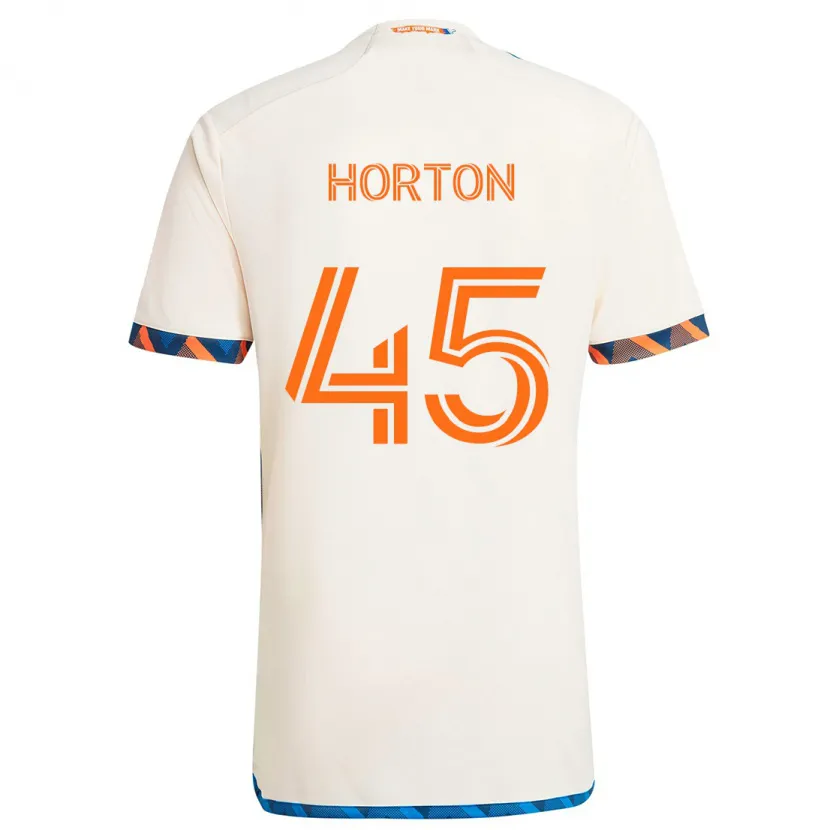 Danxen Kinderen Philip Horton #45 Wit Oranje Uitshirt Uittenue 2024/25 T-Shirt