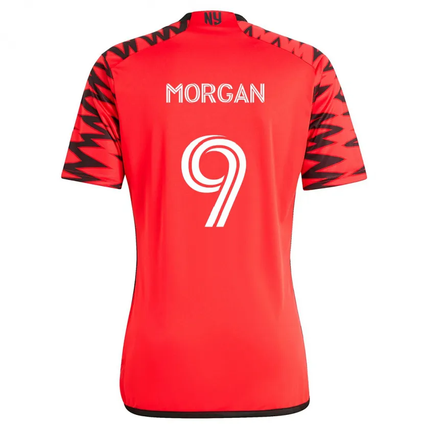 Danxen Kinderen Lewis Morgan #9 Rood Zwart Wit Uitshirt Uittenue 2024/25 T-Shirt