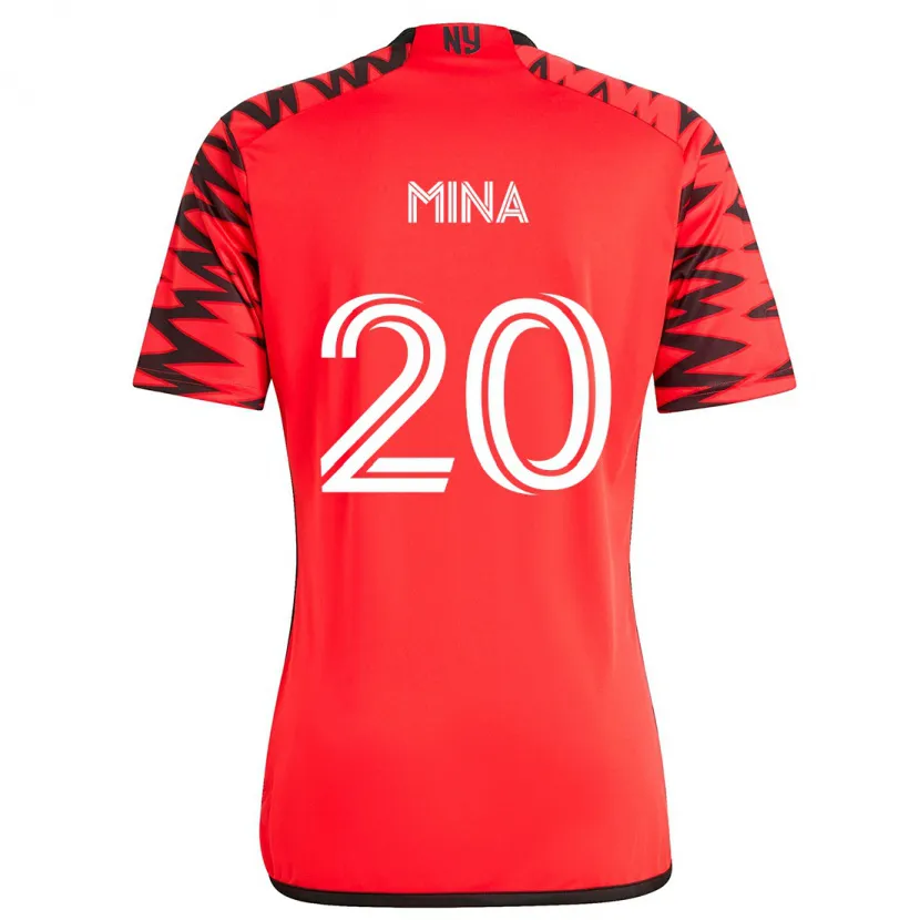 Danxen Kinderen Juan Mina #20 Rood Zwart Wit Uitshirt Uittenue 2024/25 T-Shirt