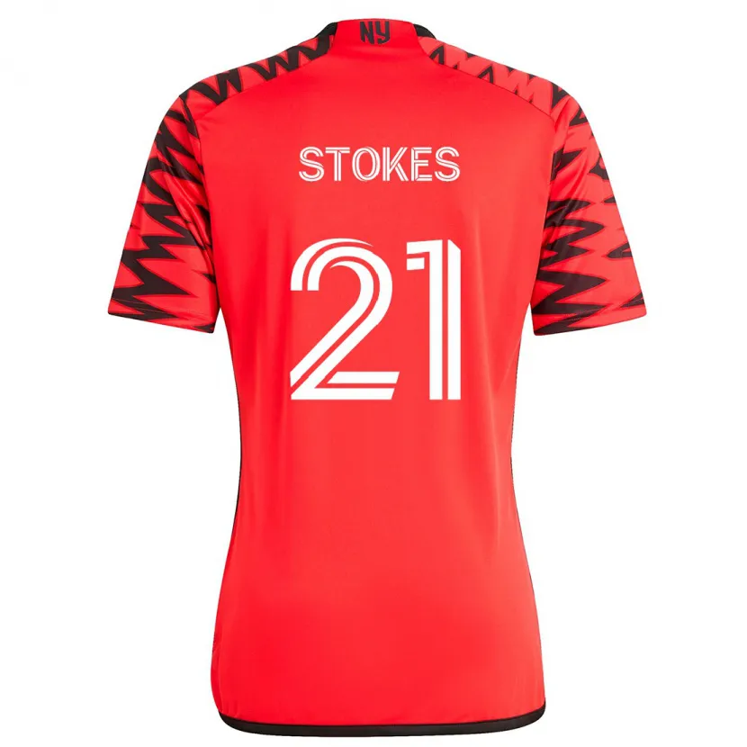 Danxen Kinderen Aidan Stokes #21 Rood Zwart Wit Uitshirt Uittenue 2024/25 T-Shirt