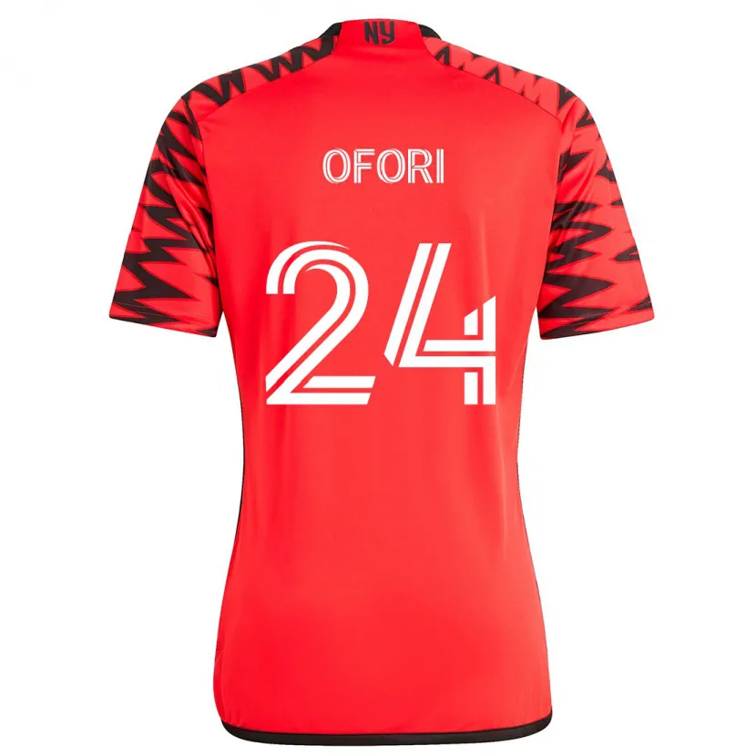 Danxen Kinderen Curtis Ofori #24 Rood Zwart Wit Uitshirt Uittenue 2024/25 T-Shirt