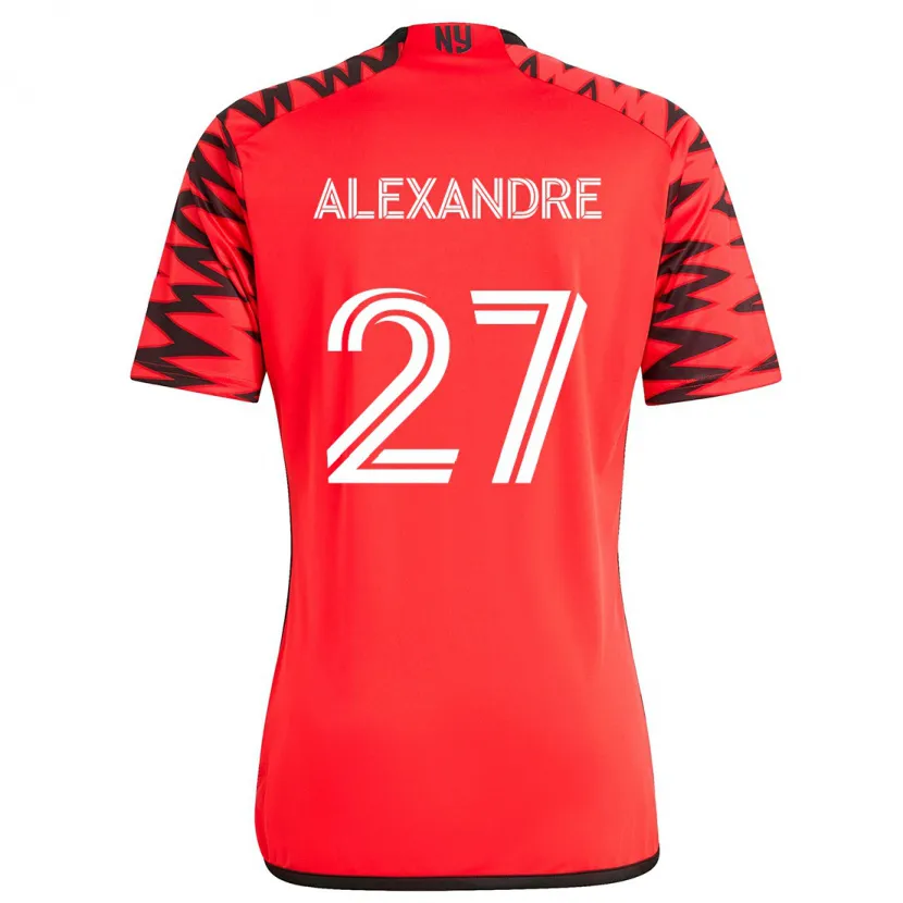 Danxen Kinderen Davi Alexandre #27 Rood Zwart Wit Uitshirt Uittenue 2024/25 T-Shirt