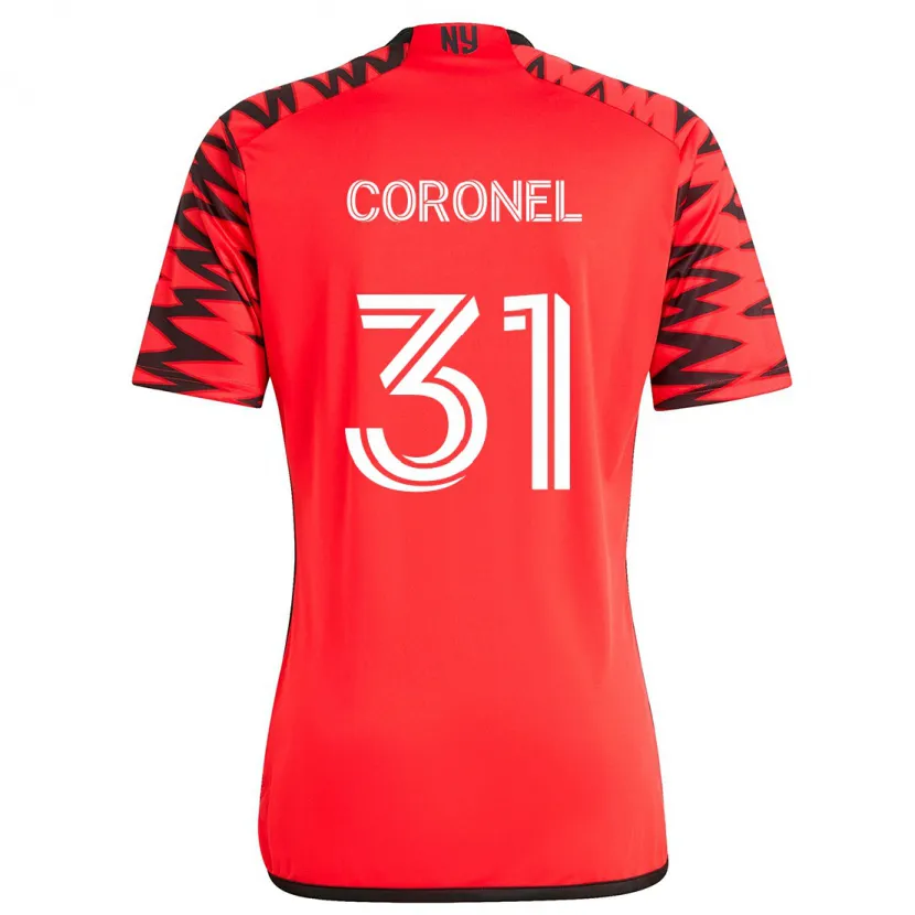 Danxen Kinderen Carlos Coronel #31 Rood Zwart Wit Uitshirt Uittenue 2024/25 T-Shirt