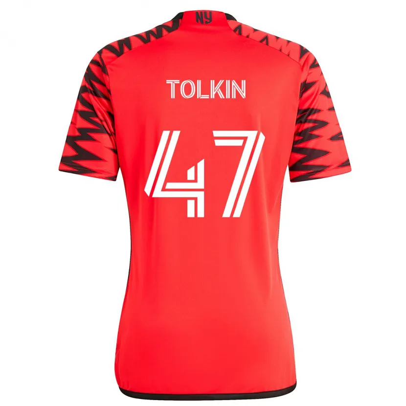 Danxen Kinderen John Tolkin #47 Rood Zwart Wit Uitshirt Uittenue 2024/25 T-Shirt