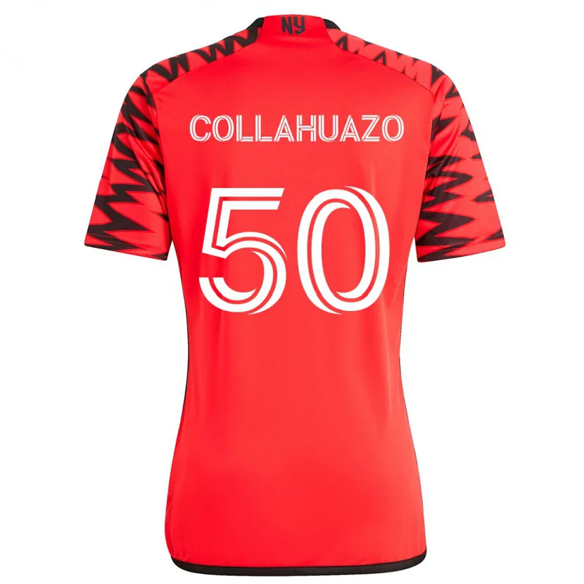 Danxen Kinderen Jair Collahuazo #50 Rood Zwart Wit Uitshirt Uittenue 2024/25 T-Shirt