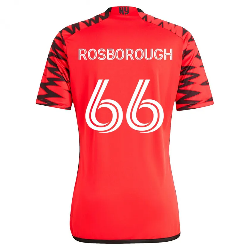 Danxen Kinderen Tanner Rosborough #66 Rood Zwart Wit Uitshirt Uittenue 2024/25 T-Shirt