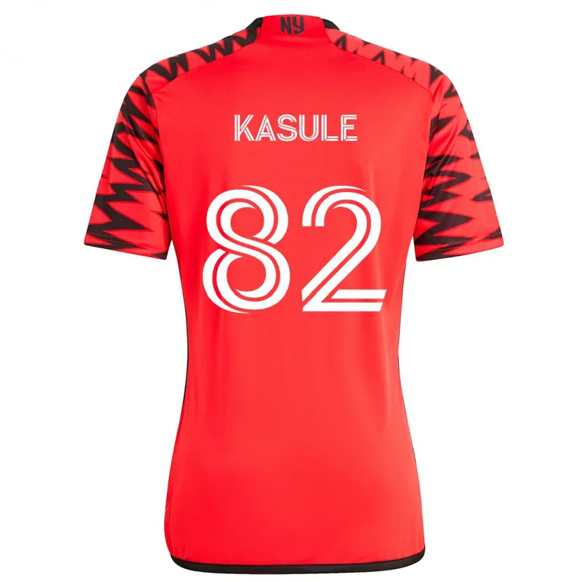 Danxen Kinderen Ibrahim Kasule #82 Rood Zwart Wit Uitshirt Uittenue 2024/25 T-Shirt