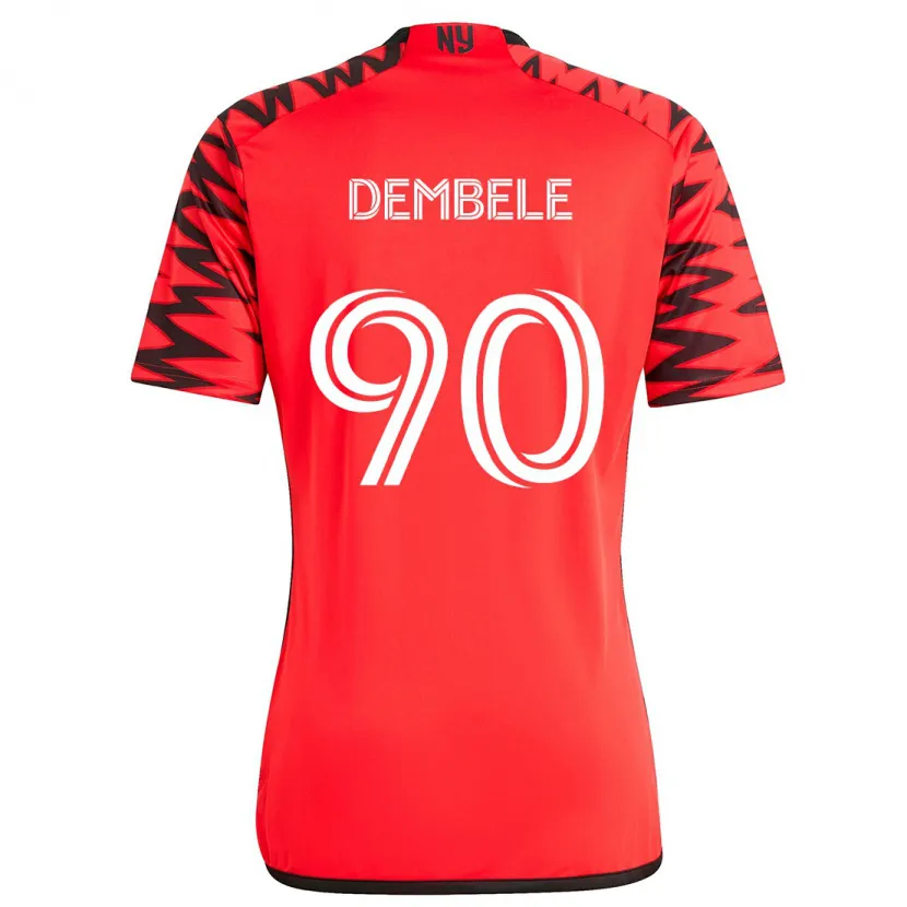 Danxen Kinderen Malick Dembele #90 Rood Zwart Wit Uitshirt Uittenue 2024/25 T-Shirt