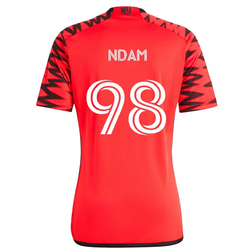 Danxen Kinderen Hassan Ndam #98 Rood Zwart Wit Uitshirt Uittenue 2024/25 T-Shirt