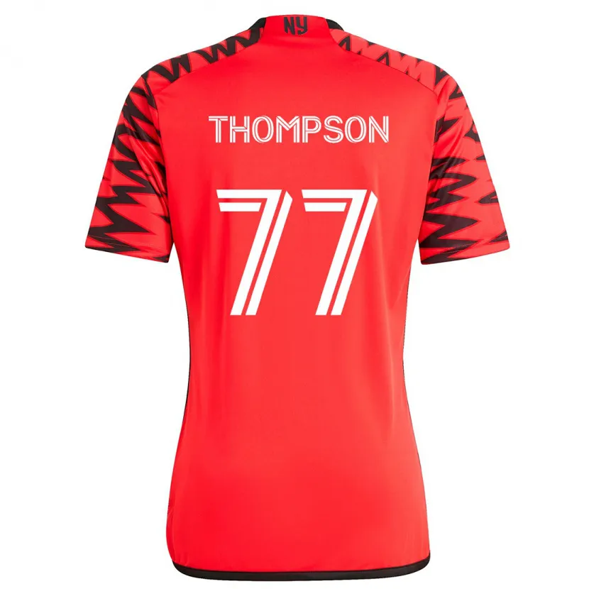 Danxen Kinderen Amos Shapiro-Thompson #77 Rood Zwart Wit Uitshirt Uittenue 2024/25 T-Shirt