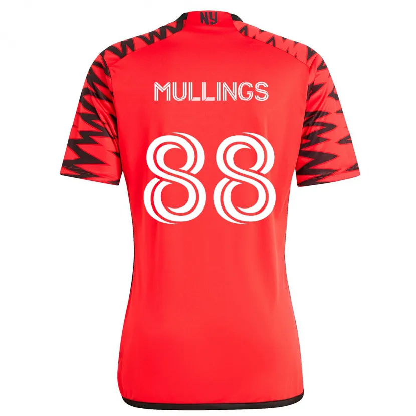 Danxen Kinderen O'vonte Mullings #88 Rood Zwart Wit Uitshirt Uittenue 2024/25 T-Shirt