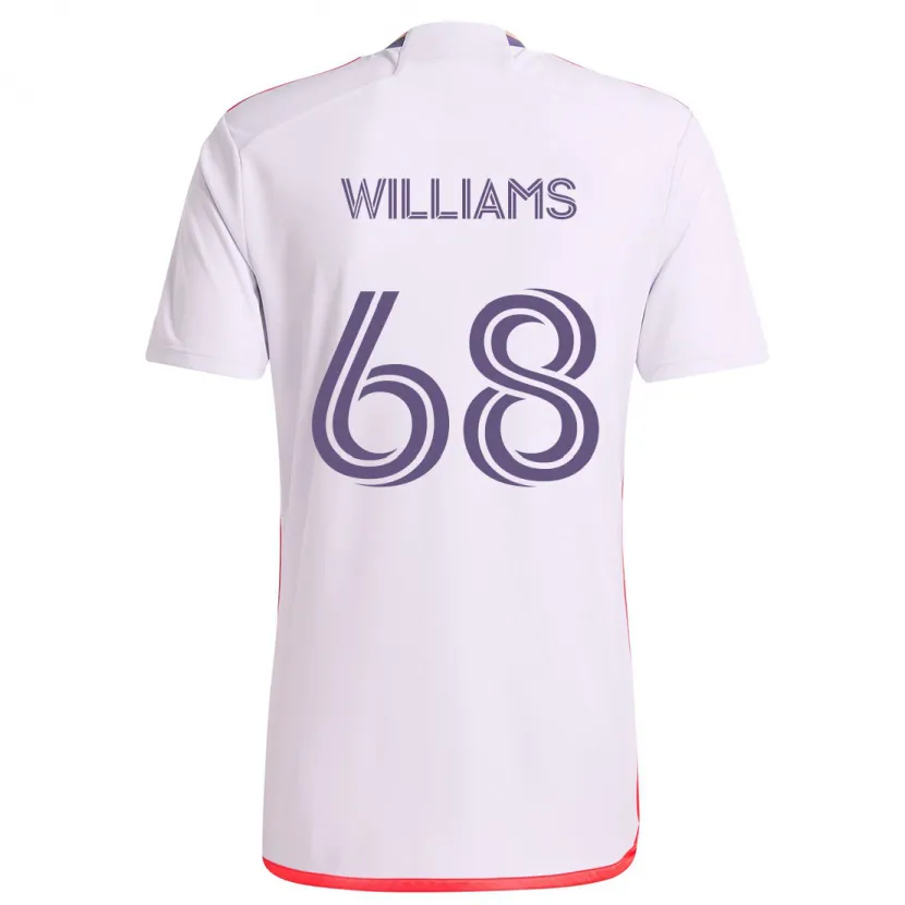 Danxen Kinderen Thomas Williams #68 Wit Rood Paars Uitshirt Uittenue 2024/25 T-Shirt