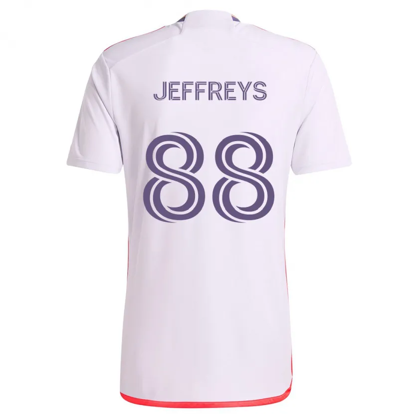 Danxen Kinderen Tj Jeffreys #88 Wit Rood Paars Uitshirt Uittenue 2024/25 T-Shirt