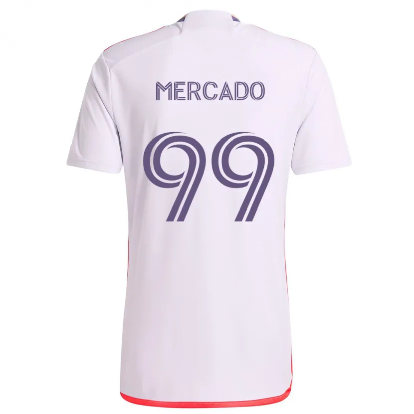 Danxen Kinderen Carlos Mercado #99 Wit Rood Paars Uitshirt Uittenue 2024/25 T-Shirt