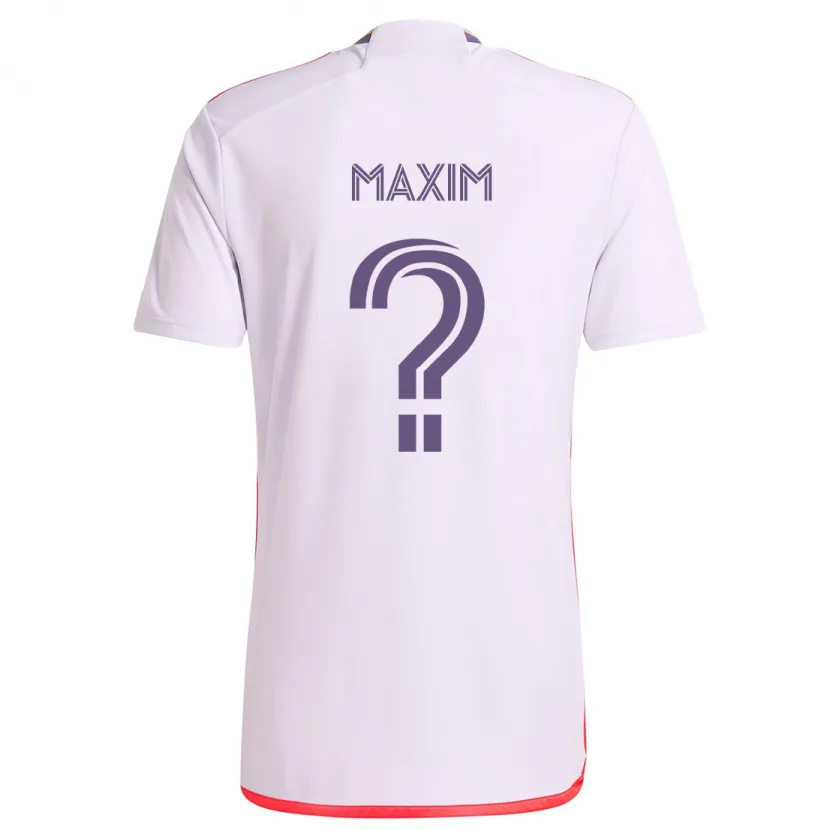 Danxen Kinderen Luca Maxim #0 Wit Rood Paars Uitshirt Uittenue 2024/25 T-Shirt