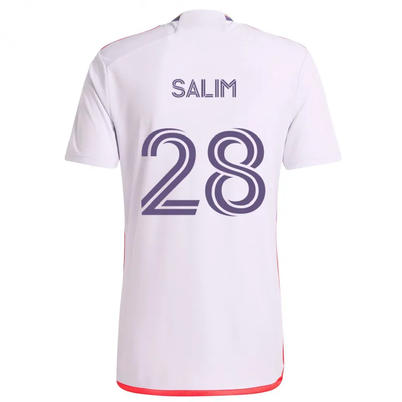 Danxen Kinderen Abdi Salim #28 Wit Rood Paars Uitshirt Uittenue 2024/25 T-Shirt