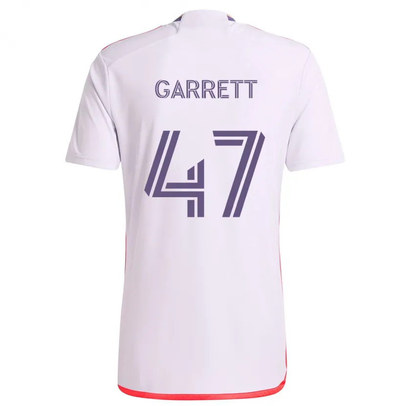 Danxen Kinderen Ian Garrett #47 Wit Rood Paars Uitshirt Uittenue 2024/25 T-Shirt