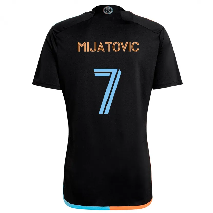 Danxen Kinderen Jovan Mijatovic #7 Zwart Oranje Blauw Uitshirt Uittenue 2024/25 T-Shirt