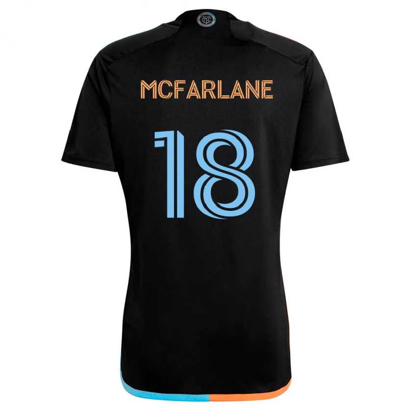 Danxen Kinderen Christian Mcfarlane #18 Zwart Oranje Blauw Uitshirt Uittenue 2024/25 T-Shirt