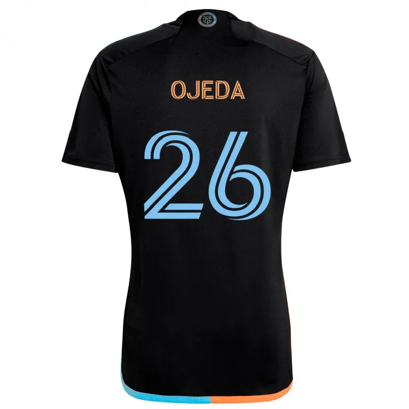 Danxen Kinderen Agustín Ojeda #26 Zwart Oranje Blauw Uitshirt Uittenue 2024/25 T-Shirt