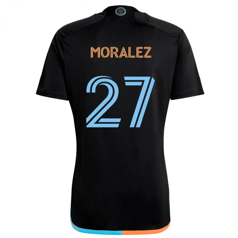 Danxen Kinderen Maxi Moralez #27 Zwart Oranje Blauw Uitshirt Uittenue 2024/25 T-Shirt