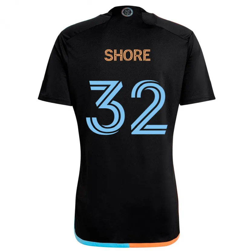 Danxen Kinderen Jonathan Shore #32 Zwart Oranje Blauw Uitshirt Uittenue 2024/25 T-Shirt