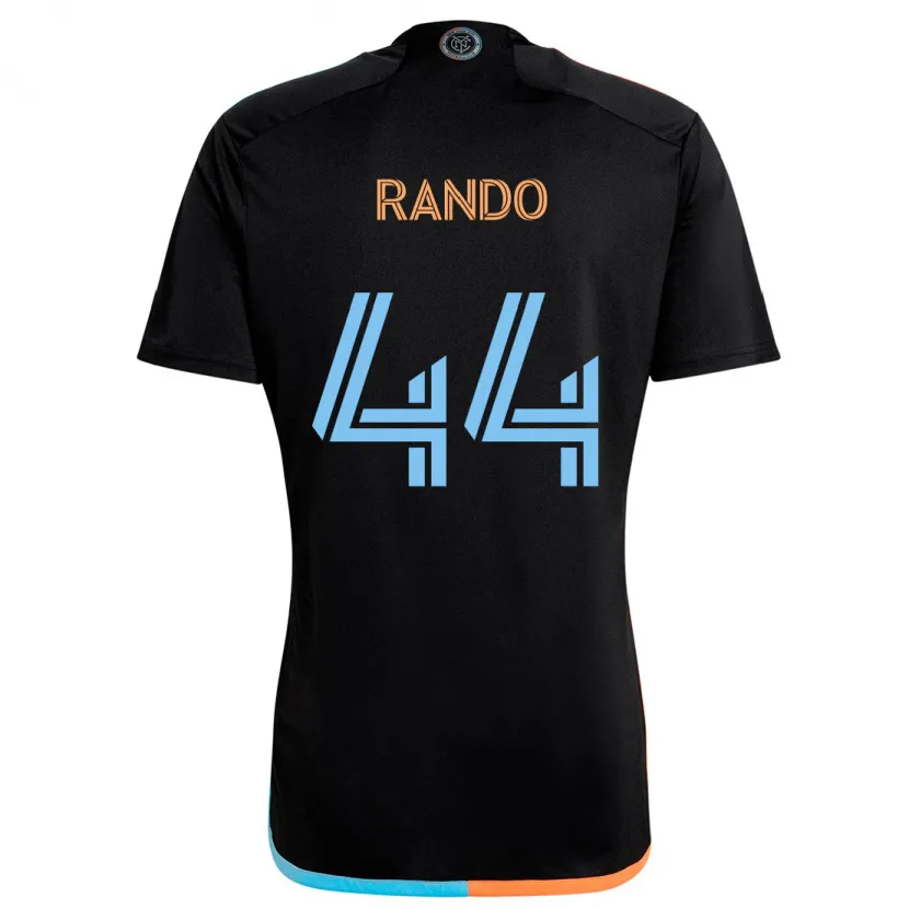 Danxen Kinderen Alex Rando #44 Zwart Oranje Blauw Uitshirt Uittenue 2024/25 T-Shirt