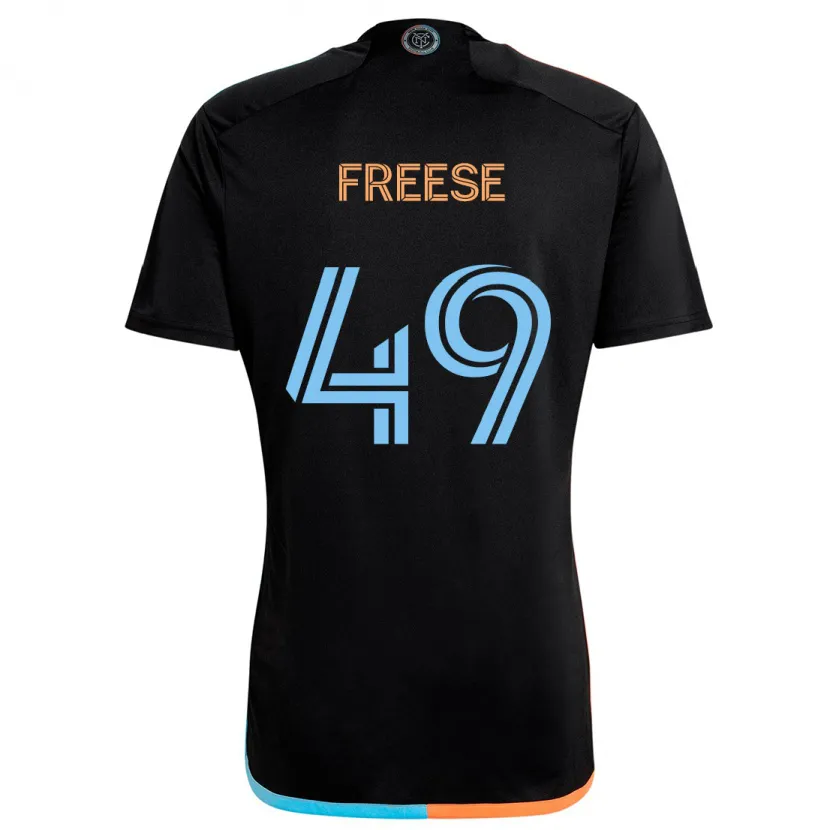 Danxen Kinderen Matt Freese #49 Zwart Oranje Blauw Uitshirt Uittenue 2024/25 T-Shirt