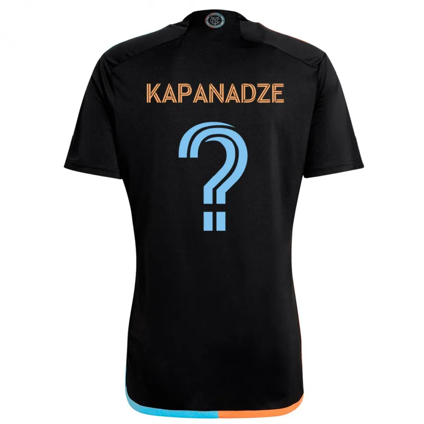 Danxen Kinderen Nicholas Kapanadze #0 Zwart Oranje Blauw Uitshirt Uittenue 2024/25 T-Shirt