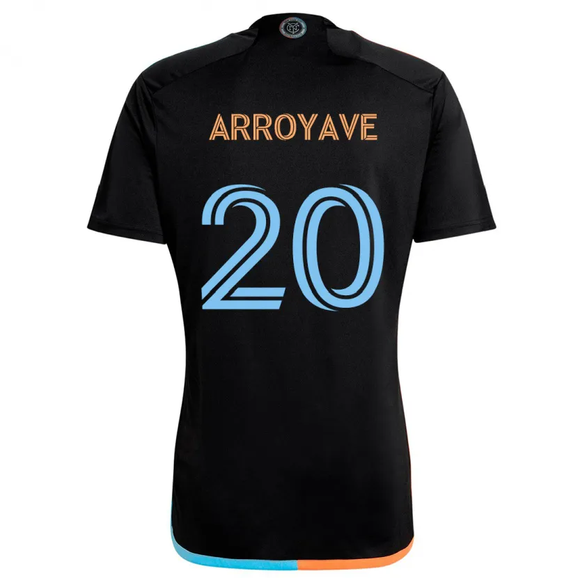 Danxen Kinderen Jacob Arroyave #20 Zwart Oranje Blauw Uitshirt Uittenue 2024/25 T-Shirt