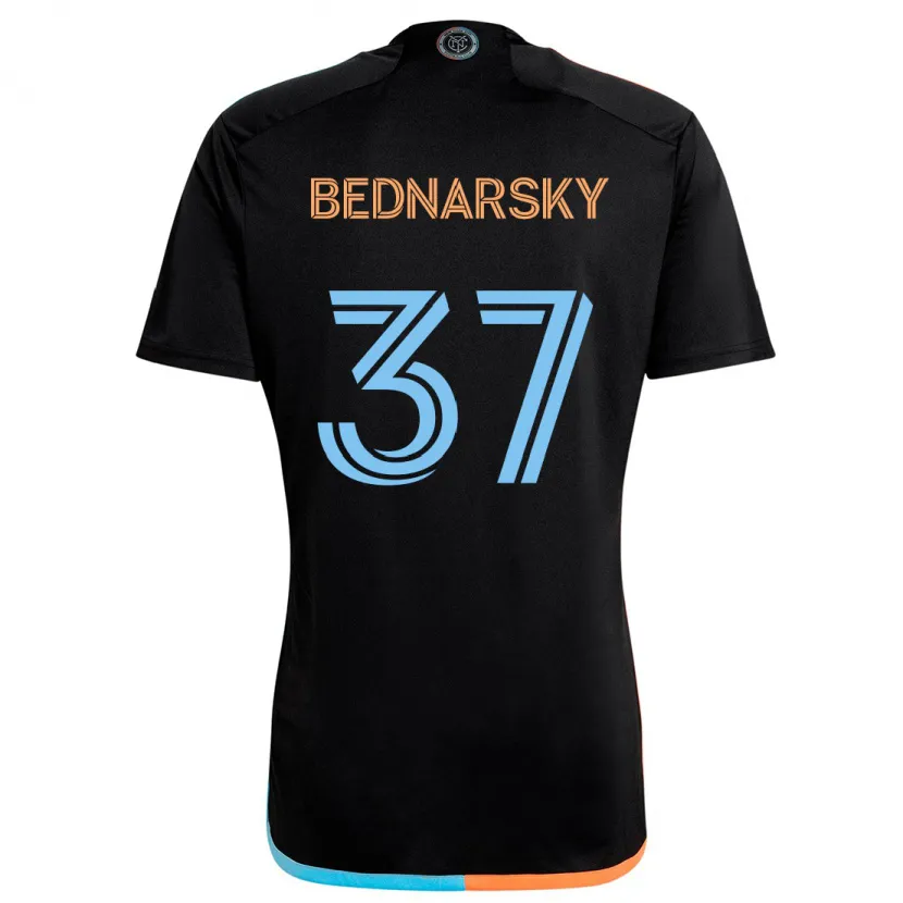 Danxen Kinderen Stevo Bednarsky #37 Zwart Oranje Blauw Uitshirt Uittenue 2024/25 T-Shirt