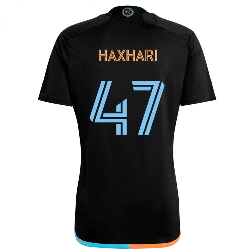 Danxen Kinderen Klevis Haxhari #47 Zwart Oranje Blauw Uitshirt Uittenue 2024/25 T-Shirt