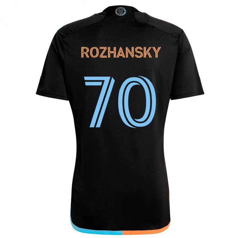 Danxen Kinderen Jake Rozhansky #70 Zwart Oranje Blauw Uitshirt Uittenue 2024/25 T-Shirt