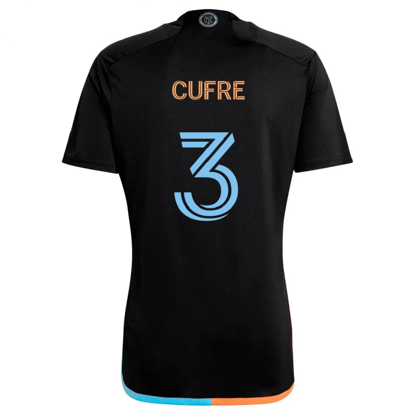 Danxen Kinderen Braian Cufré #3 Zwart Oranje Blauw Uitshirt Uittenue 2024/25 T-Shirt