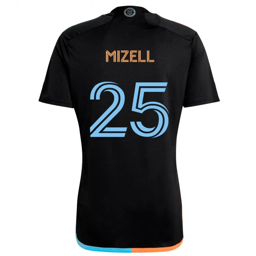 Danxen Kinderen Cody Mizell #25 Zwart Oranje Blauw Uitshirt Uittenue 2024/25 T-Shirt