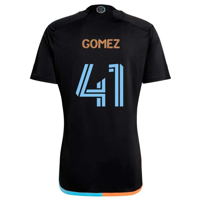 Danxen Kinderen Julián Gómez #41 Zwart Oranje Blauw Uitshirt Uittenue 2024/25 T-Shirt