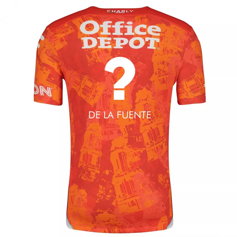 Danxen Kinderen Paulino De La Fuente #0 Oranje Wit Uitshirt Uittenue 2024/25 T-Shirt