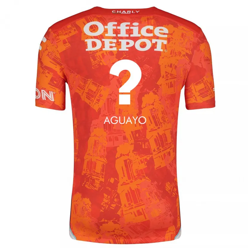 Danxen Kinderen Sergio Aguayo #0 Oranje Wit Uitshirt Uittenue 2024/25 T-Shirt