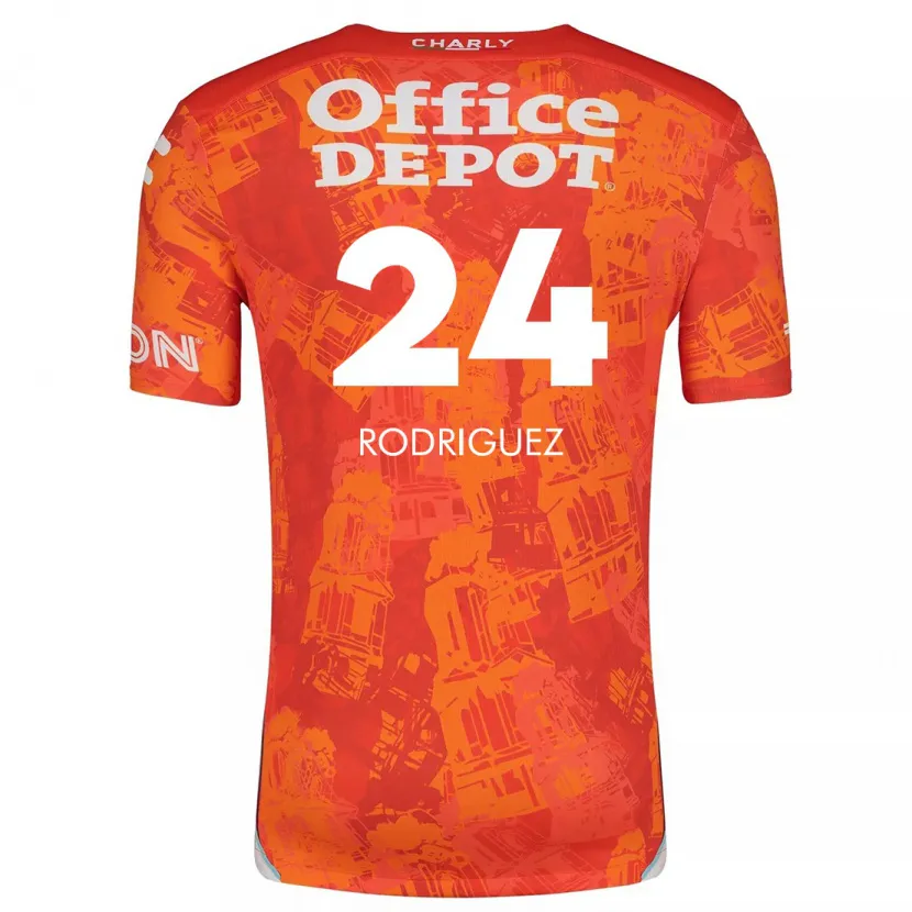 Danxen Kinderen Luis Rodríguez #24 Oranje Wit Uitshirt Uittenue 2024/25 T-Shirt