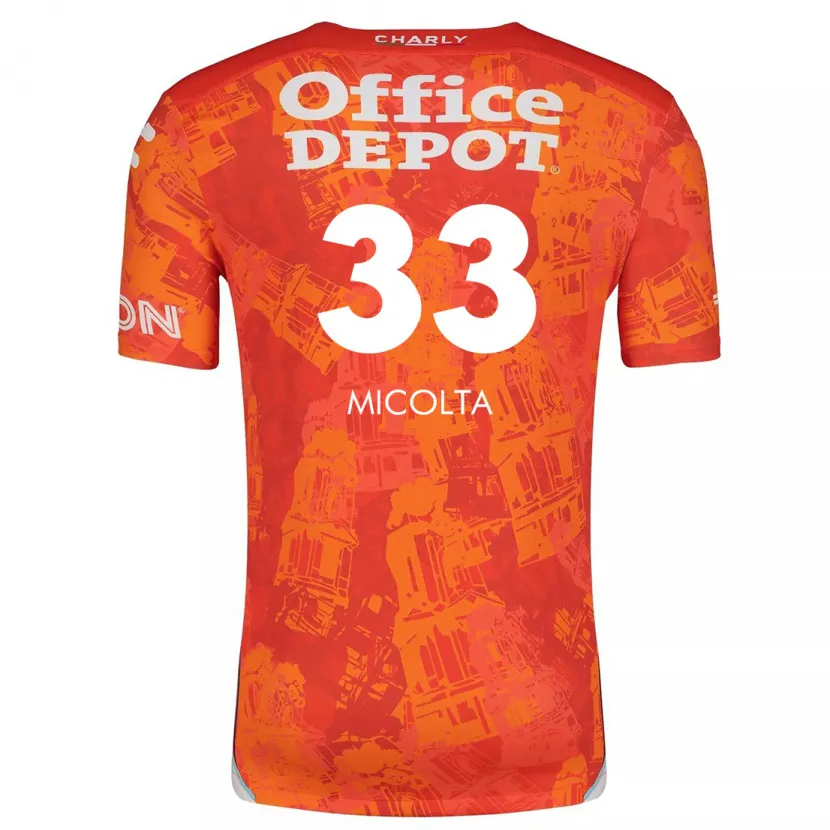 Danxen Kinderen Andrés Micolta #33 Oranje Wit Uitshirt Uittenue 2024/25 T-Shirt