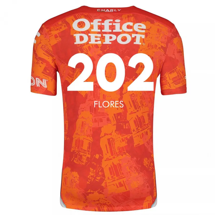 Danxen Kinderen Luis Flores #202 Oranje Wit Uitshirt Uittenue 2024/25 T-Shirt