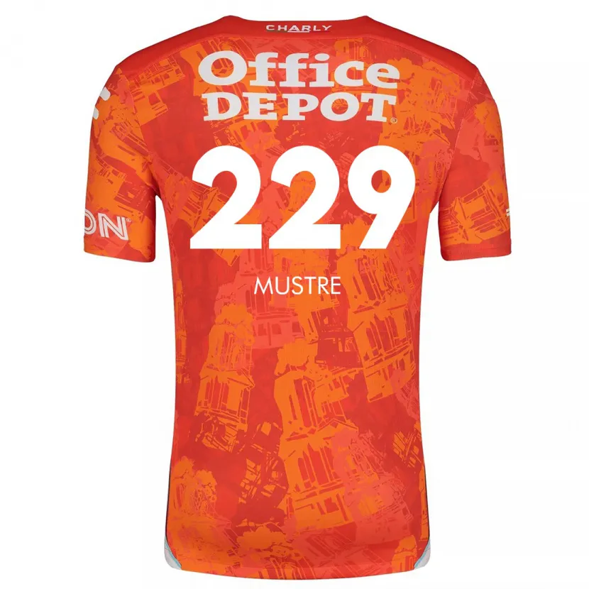 Danxen Kinderen Eduardo Mustre #229 Oranje Wit Uitshirt Uittenue 2024/25 T-Shirt