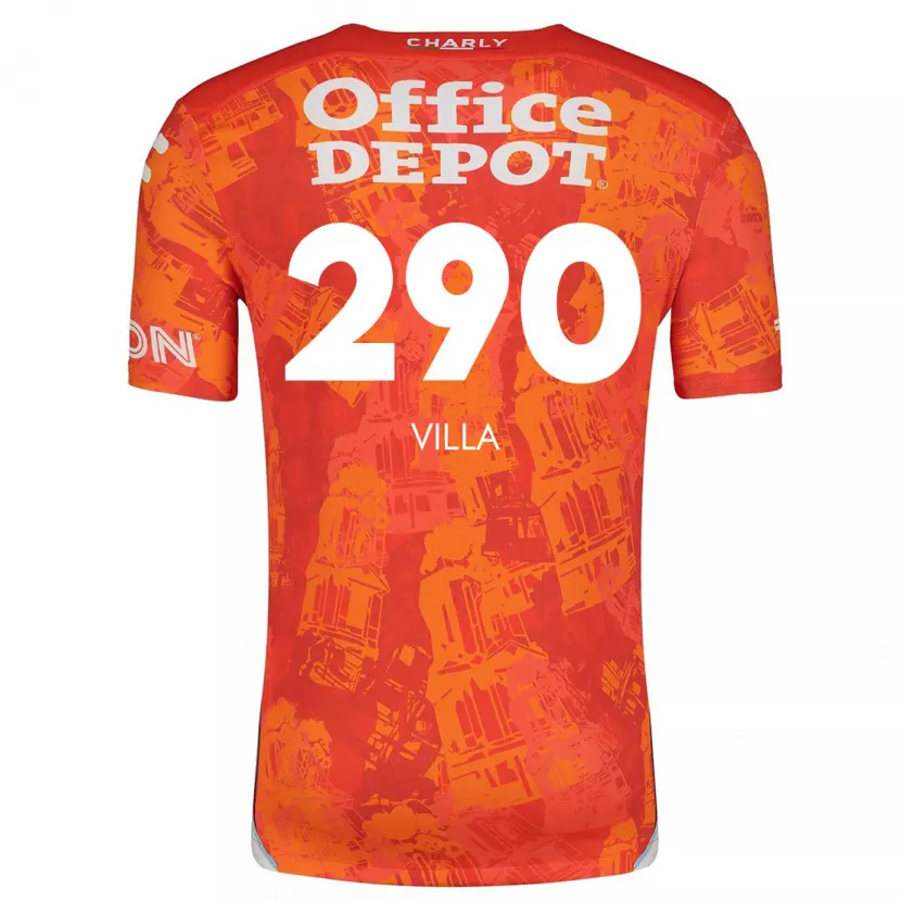 Danxen Kinderen Adrián Villa #290 Oranje Wit Uitshirt Uittenue 2024/25 T-Shirt