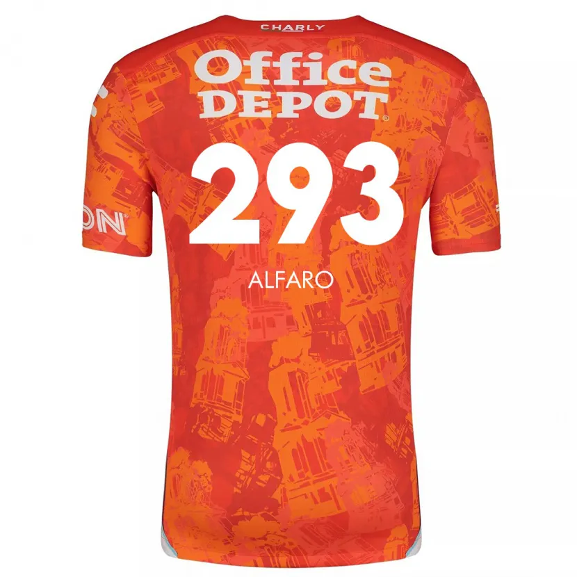 Danxen Kinderen Cristóbal Alfaro #293 Oranje Wit Uitshirt Uittenue 2024/25 T-Shirt