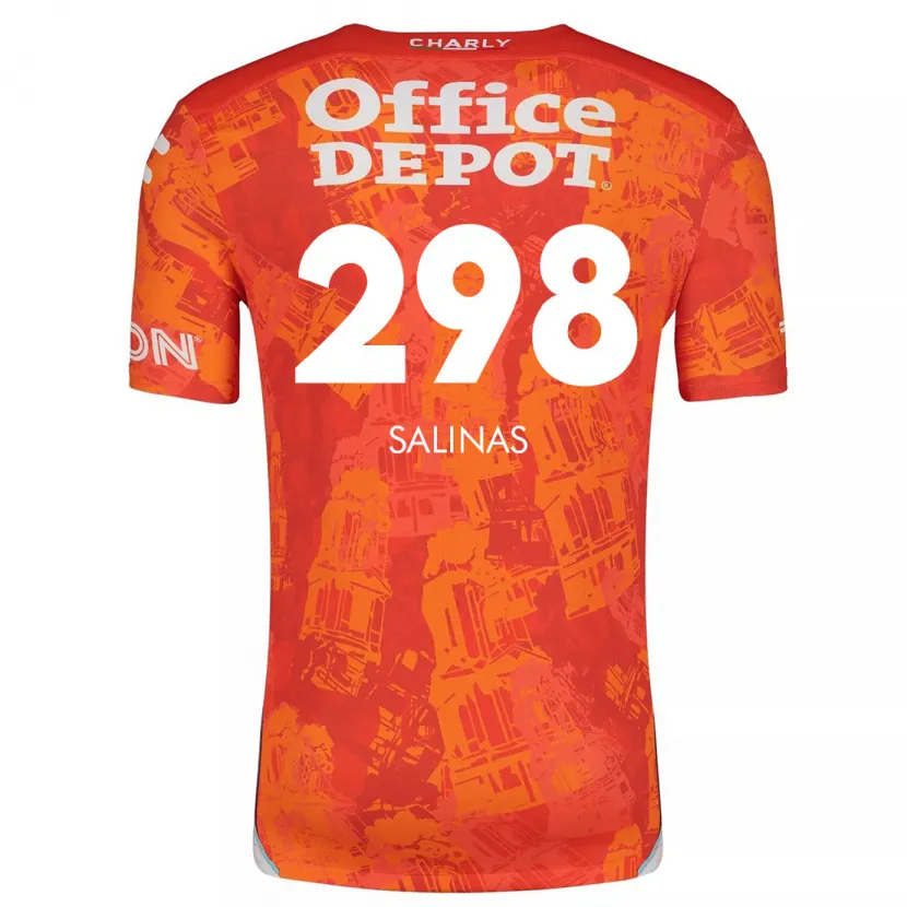 Danxen Kinderen Jesús Salinas #298 Oranje Wit Uitshirt Uittenue 2024/25 T-Shirt