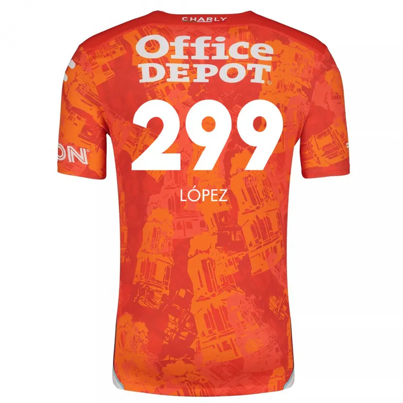 Danxen Kinderen Santiago López #299 Oranje Wit Uitshirt Uittenue 2024/25 T-Shirt