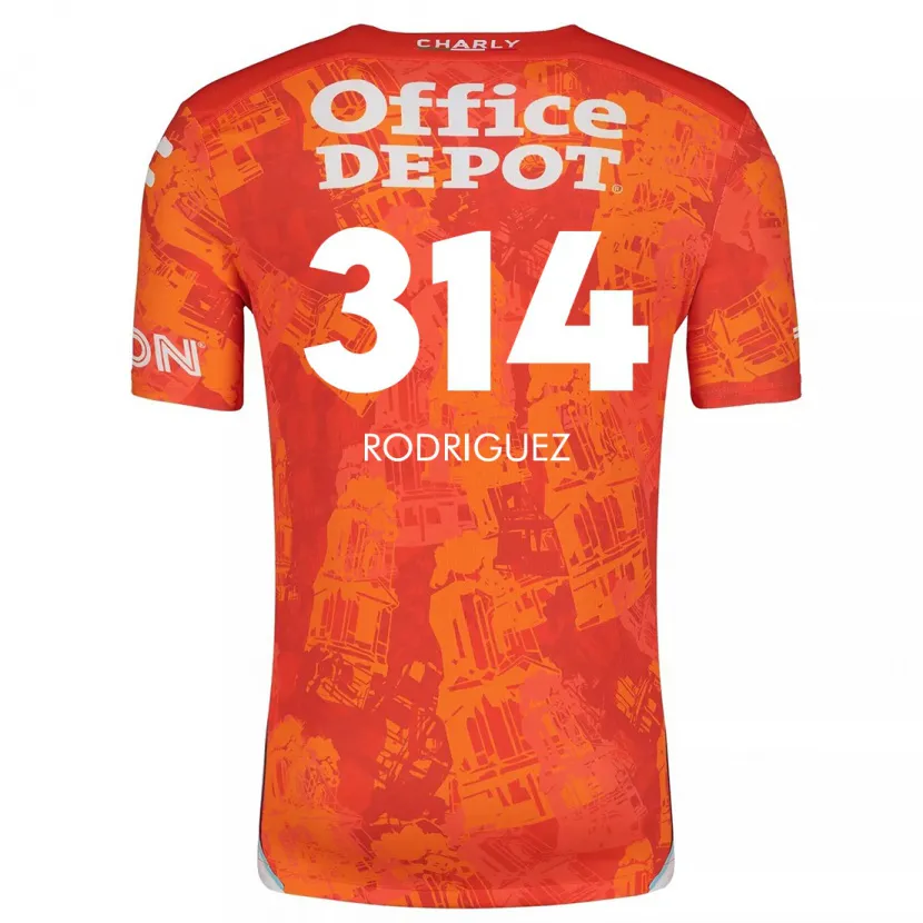 Danxen Kinderen Alan Rodríguez #314 Oranje Wit Uitshirt Uittenue 2024/25 T-Shirt